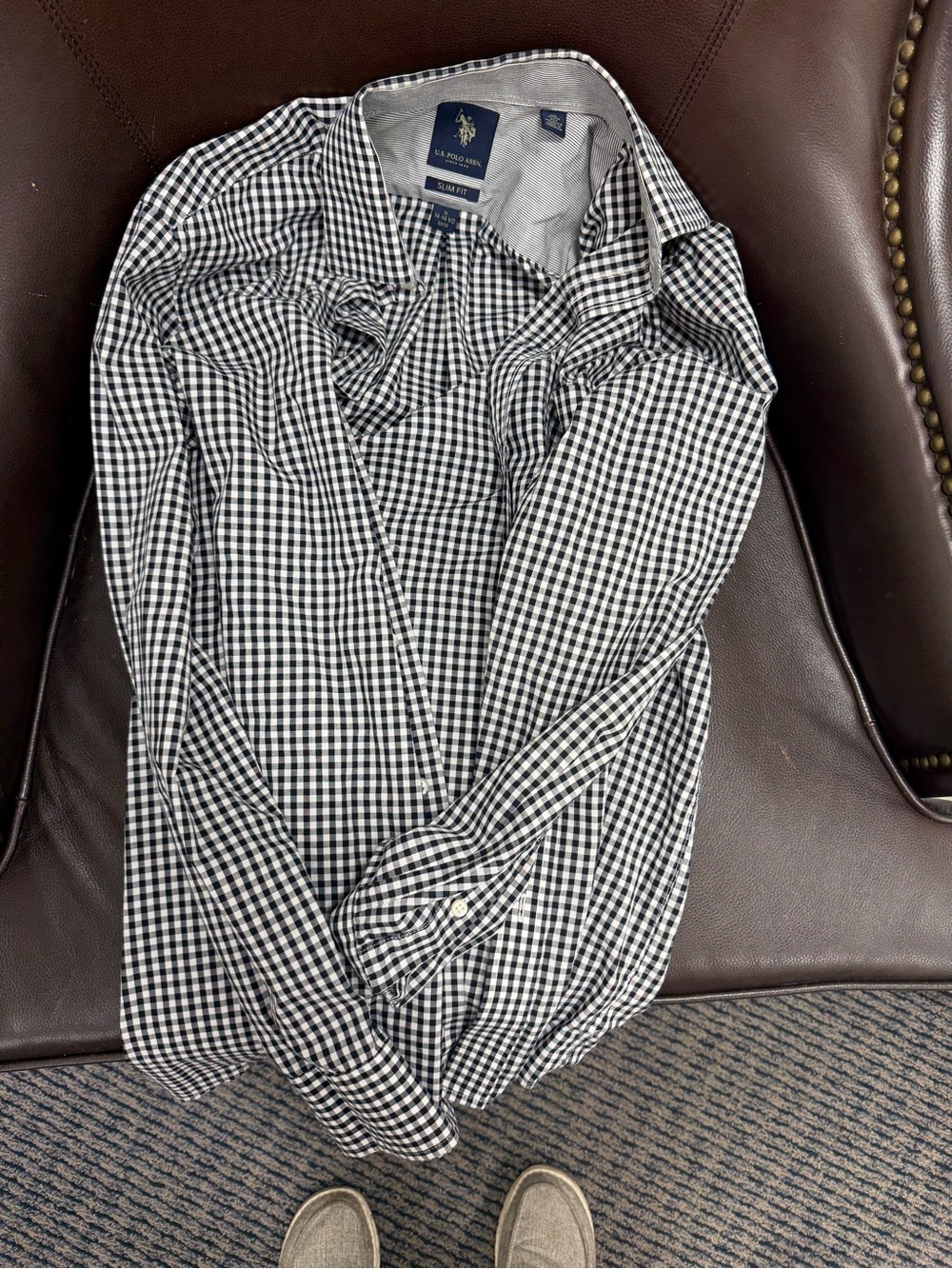 U.S. Polo Assn. Black & White Gingham Button-Up Shirt